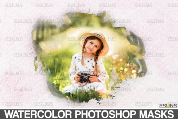 15 Watercolor Portrait Paint Masks Photos for Editorial & Web Design Use