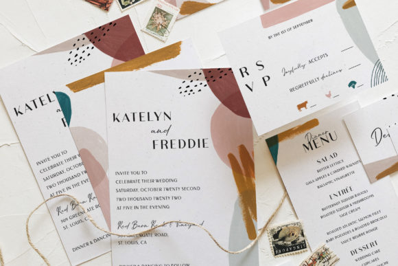 Abstract Watercolor Wedding Suite Review for Real Embroidery Use