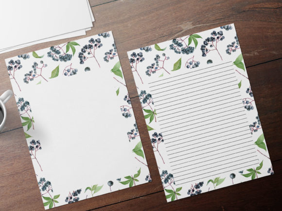 Blue Fruits Watercolor Stationery for Print Templates: A Designer’s Review