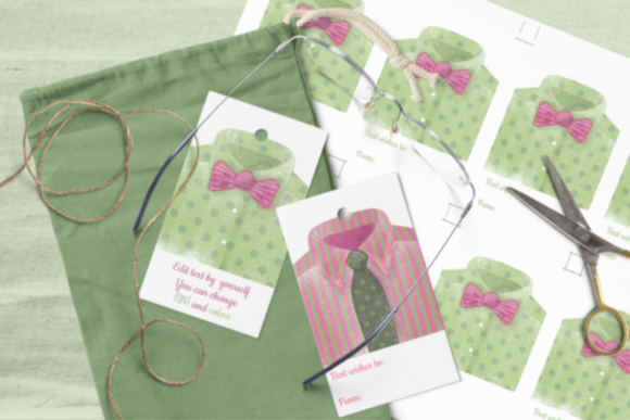 Gift Tags for Him Watercolor Man Shirts – A Fresh Print Template for Local Brand Packaging