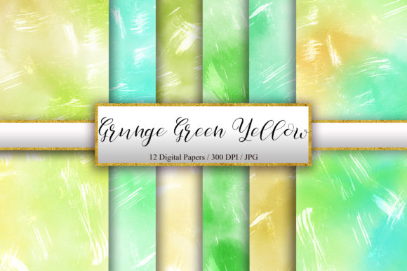 Grunge Green Yellow Watercolor Texture for Backgrounds