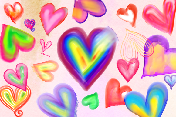 h1Shabby Chic Funky Watercolour Hearts for Craft Design Projects/h1