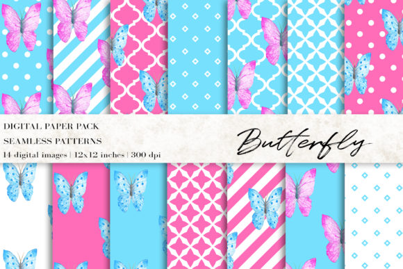 h1Watercolor Butterfly Digital Papers for Creative Selling Patterns/h1