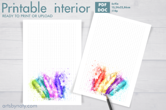 Magical Watercolor Feathers KDP Bujo Review