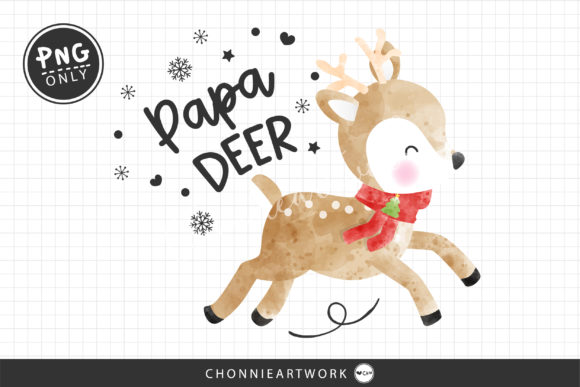 Papa Deer, Watercolor: A Soft, Organic Touch for Local Branding and Packaging