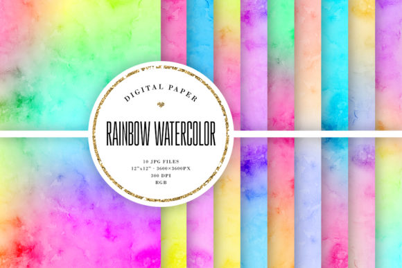 Rainbow Watercolor Textures Create Soft Visual Impact