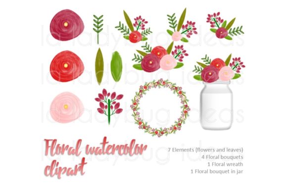 Red and White Watercolor Floral Clip Art for Decorative Elements: A Seller’s Real-World Review