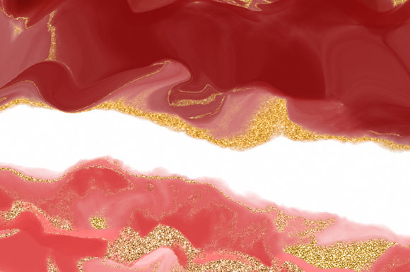 Red Watercolor Agate with Metallic Textures for Editorial and Web Design