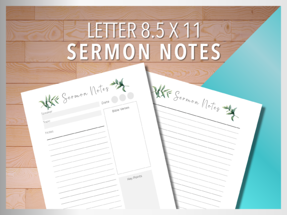 Refreshing Brand Visuals with Sermon Notes Tropical Watercolor Style Print Templates