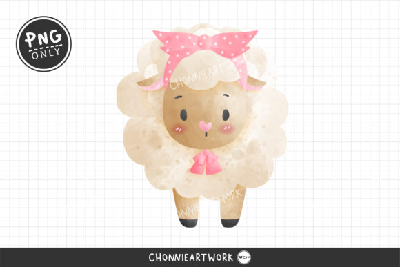 Soft Rustic Charm: Sublimation Bandana Sheep, Watercolor for Local Branding