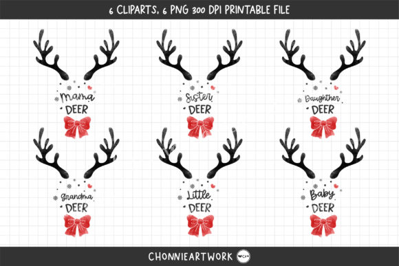 Sublimation Deer Family, Watercolor: A Cozy Print Templates Gem for Crafters