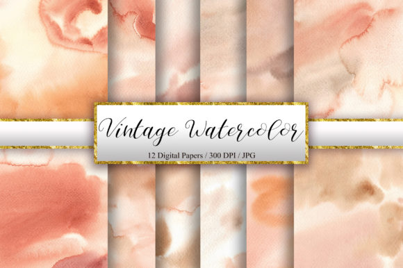 Vintage Watercolor Backgrounds for Crafters & Etsy Sellers