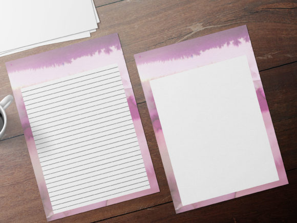 Violet Watercolor Paper Stationary Set for Print Templates That Elevate Editorial Design