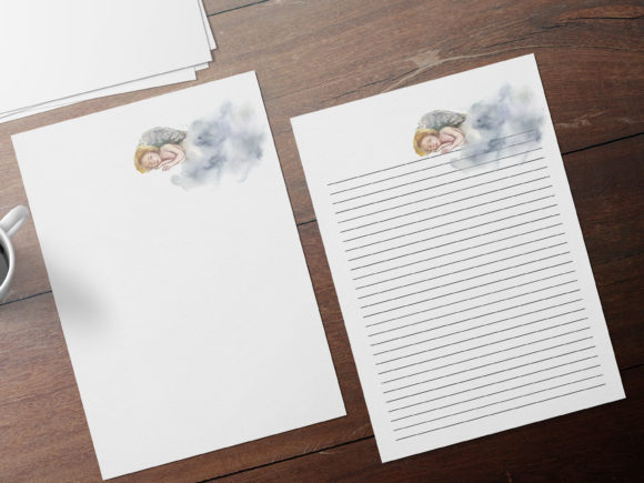 Watercolor Angel Stationary Set: A Soft Touch for Elegant Print Templates