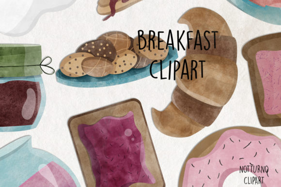 Watercolor Breakfast Ingredients ClipArt Review