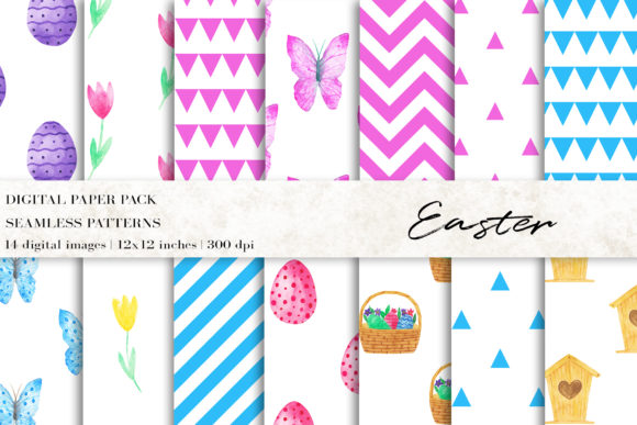 Watercolor Easter Patterns for Handmade Crafters & Digital Design Lovers