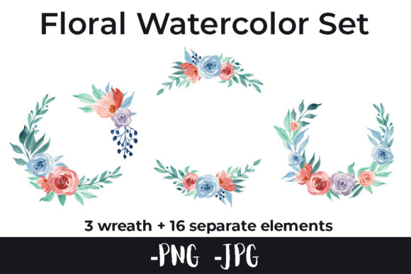 Watercolor Flower Rose Wreath Set: A Crafts Lover’s Guide to Elegant Blog Design