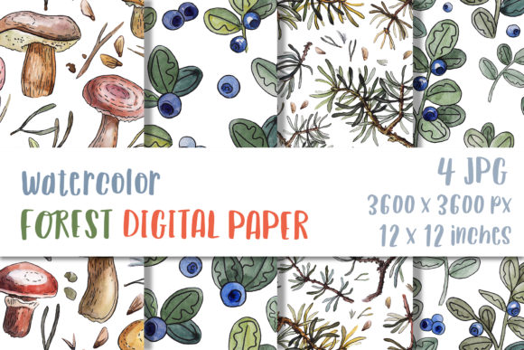 Watercolor Forest Digital Paper Pattern Adds Artistic Flair to Content Publishing Projects