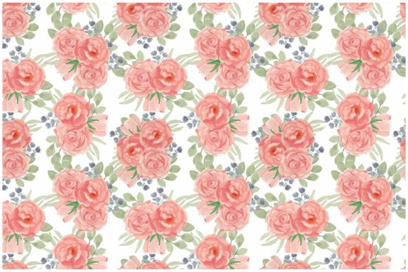 Watercolor Peach Rose Flower Pattern for Creative Product Sellers